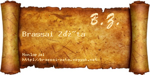 Brassai Zéta névjegykártya